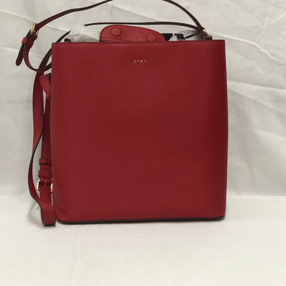 NEW! DKNY Samara Small Bucket Crossbody Bag Safari - Picture 2 of 5